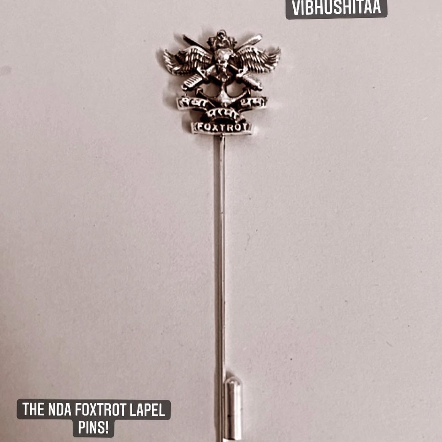 NDA FOXTROT LAPEL PINS - Silver Plated Brass 3D Finish