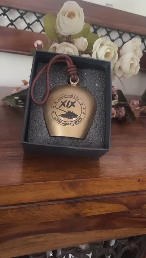 4" Mini cowbells Etched (Both Sides) with Leather Chord